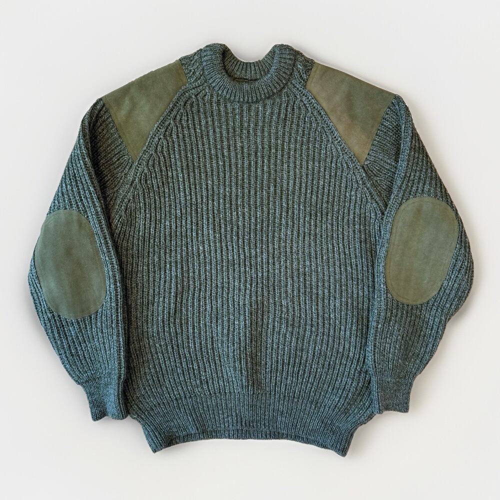 Vintage Niffi Wool Sweater Medium Green Heavy Pullover England Hunting